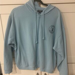 Playboy Light Blue Zip-Up Hoodie